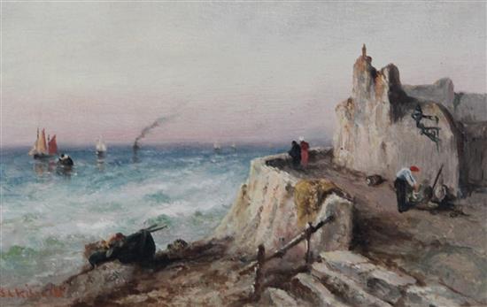 Sarah Louise Kilpack (1839-1909) Coastal scene, Jersey 5.5 x 8.5in.